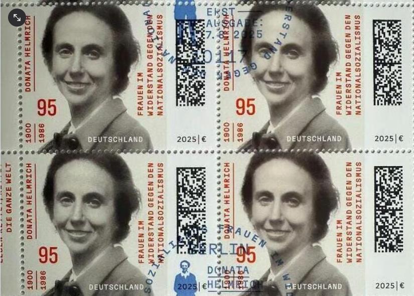 Немецкая почтовая марка с праведницей мира Донатой_Хельмрих.