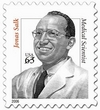 Почтовая марка США с портретом Джонаса Эдварда Солка.
