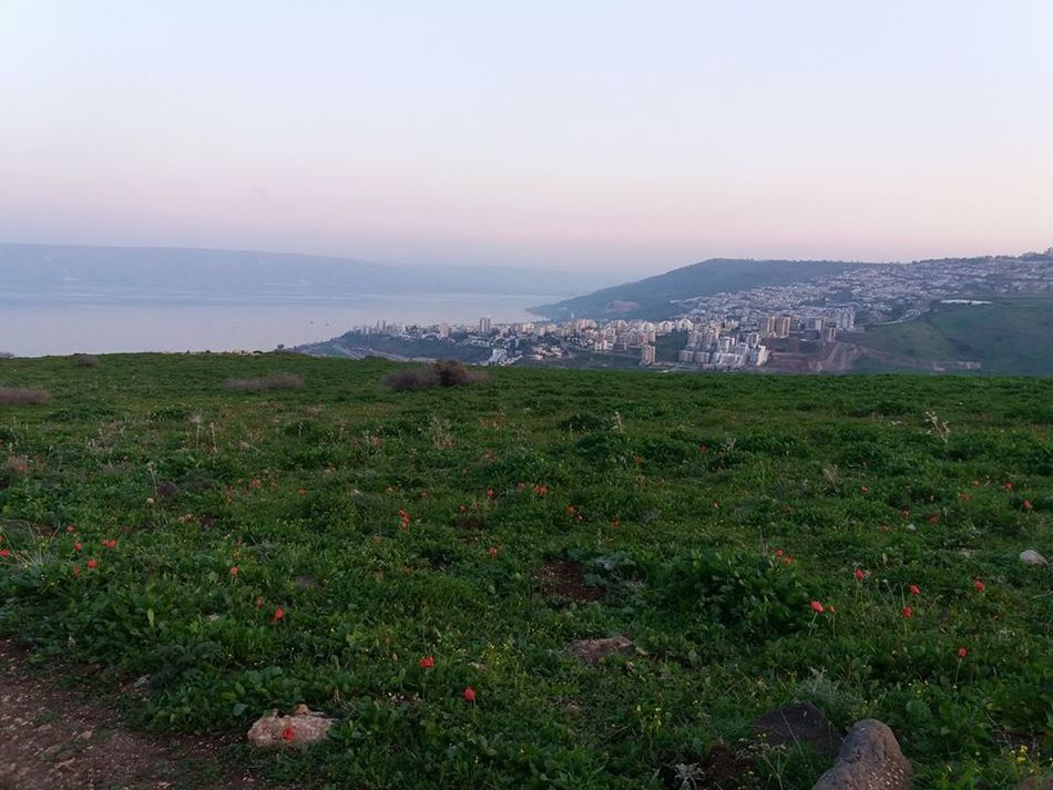 Тверия в лучах заката. Февраль 2017 г. Фото Вадима Бугаенко.