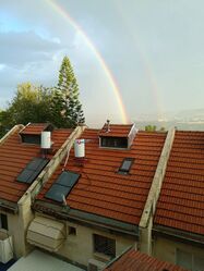 Радуга в Ариэле. Фото Петра Розенблата.