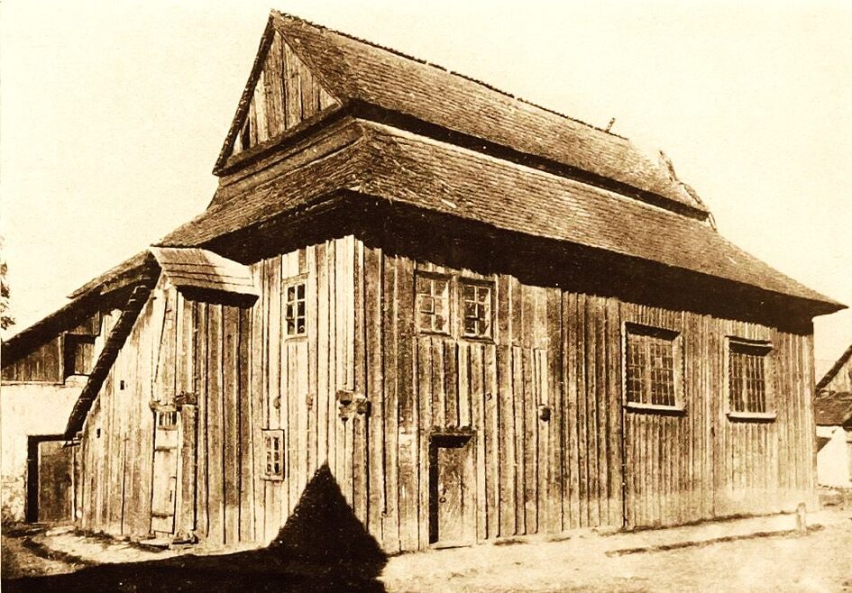 Деревянная синагога в Жидачове, 1910 г.
